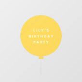 Moderne ballon | Gele kinderen Birthday Party Name Raamsticker (Vel)