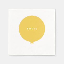 Moderne ballon | Gele kinderen Birthday Party Name Servet