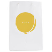 Moderne ballon | Gele nieuwe baby Shower Birth Nam Medium Cadeauzakje (Voorkant)