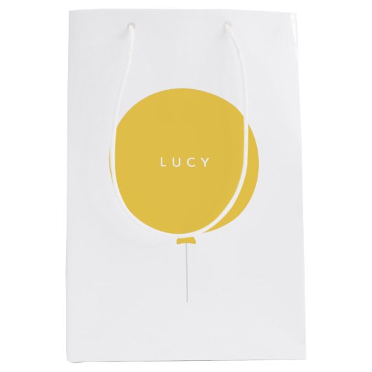 Moderne ballon | Gele nieuwe baby Shower Birth Nam Medium Cadeauzakje (Voorkant)