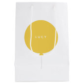 Moderne ballon | Gele nieuwe baby Shower Birth Nam Medium Cadeauzakje (Achterkant)
