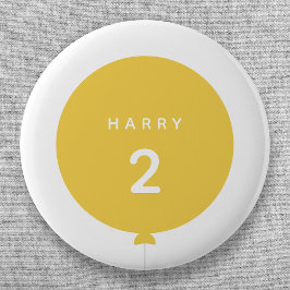 Moderne ballon | Gele verjaardag van de springtijd Ronde Button 5,7 Cm