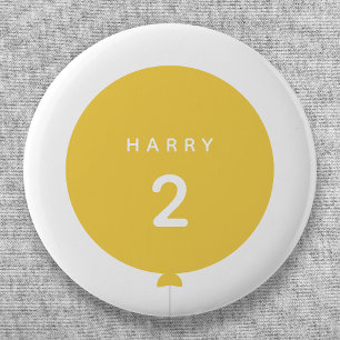 Moderne ballon   Gele verjaardag van de springtijd Ronde Button 5,7 Cm