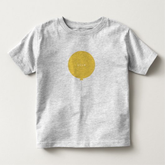 Moderne ballon | Kinder benaming Yellow Party Besp Shirts (Voorkant)