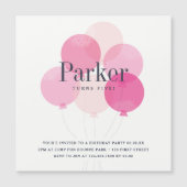 Moderne ballon kinder roze verjaardagsfeestdag (Voorkant)