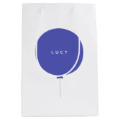 Moderne ballon | Naam blauwe vun-kinderen Birthday Medium Cadeauzakje (Voorkant)