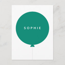 Moderne Ballon | Naam Groen Minimalistisch Stijlvo Briefkaart