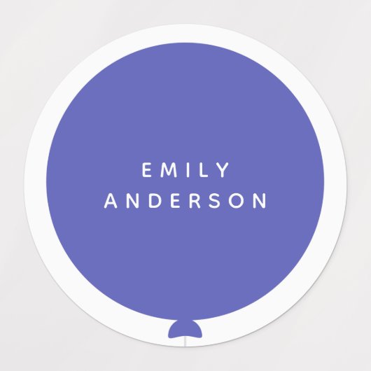 Moderne ballon | Naam Kinderblauw van de Neursery  Labels (Design 1)