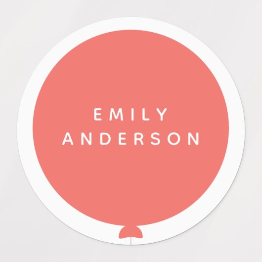 Moderne ballon | Naam Nursery School Girl Pink-ID Labels (Design 1)