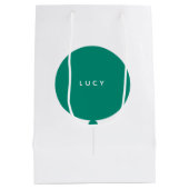 Moderne ballon | Stijlvolle naam groene Kinder par Medium Cadeauzakje (Achterkant)