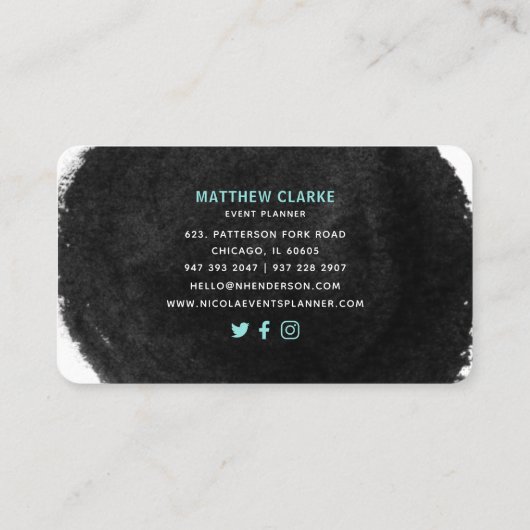 Moderne ballonnen en gouden sterren Party Event Pl Visitekaartje (Achterkant)