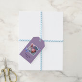 Moderne ballonnen foto Happy Birthday Cadeaulabel (Met Touw)