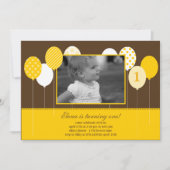 Moderne ballonnen Foto van Birthday - Geel Kaart (Voorkant)