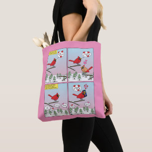 Moderne baltsgeluiden van vogels stripverhaal tote bag
