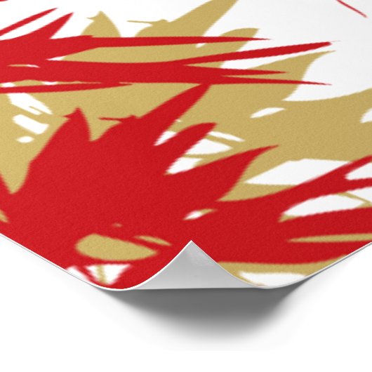 Moderne bamboe laat de Chinese weddenschapskaart a Poster (Hoek)