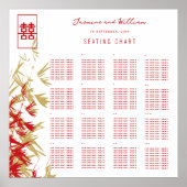 Moderne bamboe laat de Chinese weddenschapskaart a Poster (Voorkant)