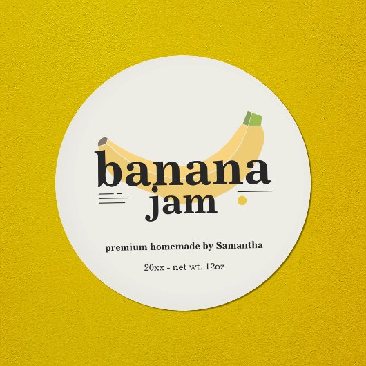 Moderne Bananenjam Label Sticker