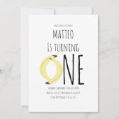 Moderne bananenprijs eerste verjaardag kaart (Voorkant)