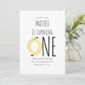 Moderne bananenprijs eerste verjaardag kaart (Staand voorkant)