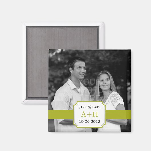 Moderne band Bewaar de datummagneet (Limoen) Magneet (Voorkant / Achterkant)