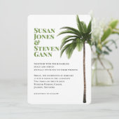 Moderne band palm bold Typography Simple Wedding Kaart (Staand voorkant)