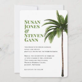 Moderne band palm bold Typography Simple Wedding Kaart
