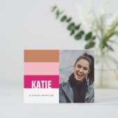 Moderne band roze band foto 21st Birthday Briefkaart (Staand voorkant)