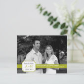 Moderne band Save the Date Briefkaart (Limoen) (Staand voorkant)