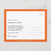 Moderne band Save the Date Briefkaart (Sinaasappel (Achterkant)