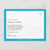 Moderne band Save the Date Briefkaart (turquoise) (Achterkant)