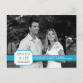 Moderne band Save the Date Briefkaart (turquoise) (Voorkant)