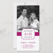 Moderne Band Save The Date Fotokaart - Fuchsia (Voorkant)