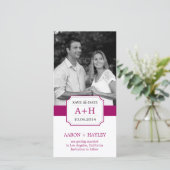 Moderne Band Save The Date Fotokaart - Fuchsia (Staand voorkant)