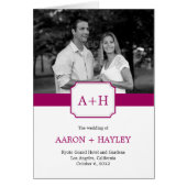 Moderne Band Wedding Program Card (Fuchsia) (Voorkant)