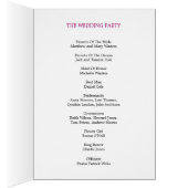 Moderne Band Wedding Program Card (Fuchsia) (Binnen (Rechts))