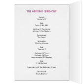 Moderne Band Wedding Program Card (Fuchsia) (Binnen (Links))
