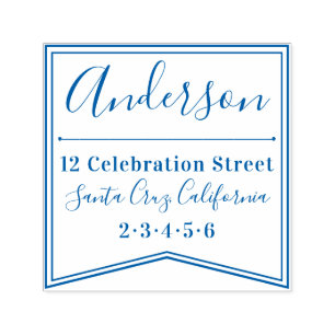 Moderne banner   Aangepaste familienaam Retouradre Zelfinktende Stempel