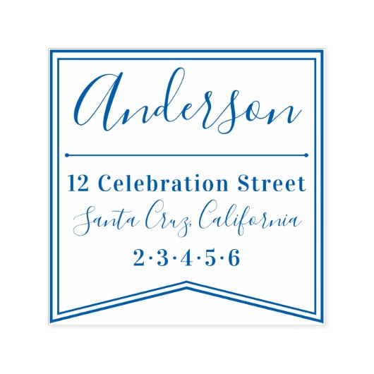 Moderne banner | Aangepaste familienaam Retouradre Zelfinktende Stempel (Design)