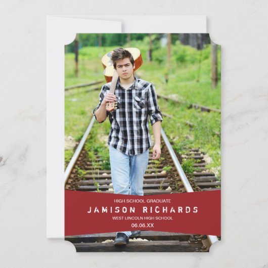 Moderne banner Afstudeerder aankondiging / rood (Voorkant)