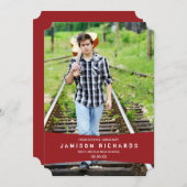 Moderne banner Afstudeerder aankondiging / rood (Voorkant / Achterkant)