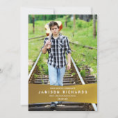 Moderne banner Afstudeerder Party Invite / Faux Go Kaart (Voorkant)