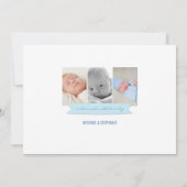 Moderne Banner Baby Boy Foto Aankondiging Geboorte (Achterkant)