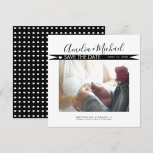 Moderne Banner Hart Save the Date Foto Kaart