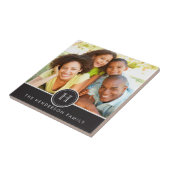 Moderne banner met monogram familiefoto-tegel tegeltje (Zijkant)