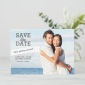 Moderne Banner Save the Date Huwelijksfotokaart (Staand voorkant)