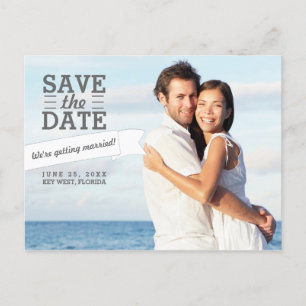 Moderne banner Save the Date Wedding Photo Briefka Aankondigingskaart