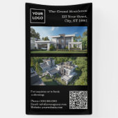 Moderne banner voor onroerend goed met QR-code (Verticaal)