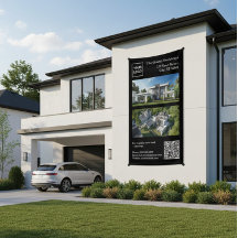 Moderne banner voor onroerend goed met QR-code
