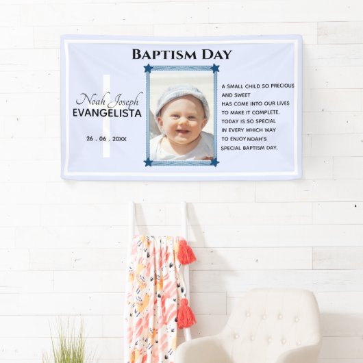 Moderne BAPTISM DAY Event Party Spandoek (Insitu)