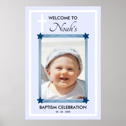 Moderne BAPTISM DAY Event Party Welcome Sign Poster (Voorkant)